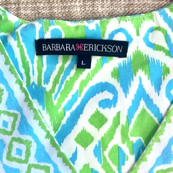 Barbara Erickson, Hannah Print Knit 3/4 Sleeve Dress, Excellent Condition,Size L - Picture 4 of 10